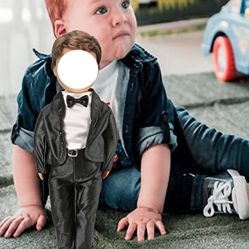 6 Sets Fashion 18 Inch Boy Doll Clothes Casual Wear Plaid Jacket Pants Sportswear Outfits with Tuxedo Suits for 18" Doll Accessories