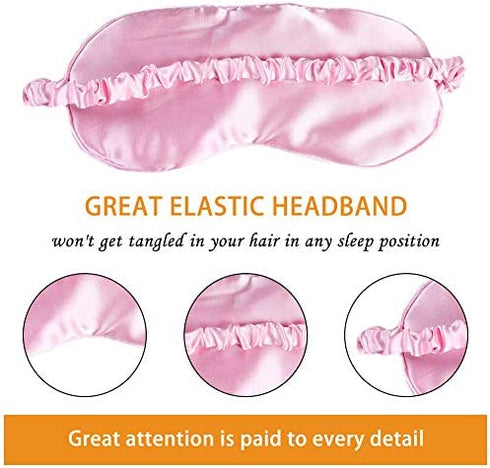 Silk Eye Sleep Mask Soft Sleeping Mask with Elastic Strap Blindfold Comfort Eye Shade Cover for Kids Girl Women Men