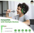rockpapa Comfort Kids Headphones for School, Lightweight Childrens Boys Girls Teens Over-Ear Headphones Wired 3.5mm for CD DVD Player Tablet Phone Travel Black/Green