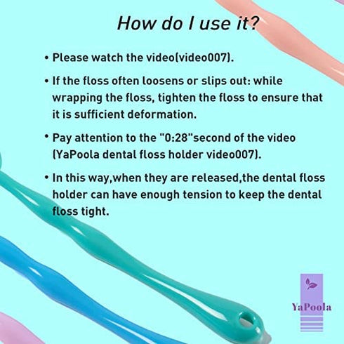 YaPoola Colorful Design Dental Floss Handle 3 Counts for Adults and Kids Teeth Cleaning Interdental Brush Unflavored Floss Picks floas Holder Reusable Flosser