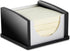 Kantek Black Acrylic and Silver Aluminum Sticky Note Dispenser, 3"x3" Self Stick Note Pad Holder, Office Organizer, Desk Accessory