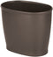 mDesign Modern Oval Plastic Small Trash Can Wastebasket, Garbage Container Bin for Bathroom, Kitchen, Laundry Room, Home Office, Dorms - Espresso Brown