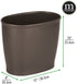 mDesign Modern Oval Plastic Small Trash Can Wastebasket, Garbage Container Bin for Bathroom, Kitchen, Laundry Room, Home Office, Dorms - Espresso Brown