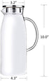 Artcome 60 Ounces Glass Iced Tea Pitcher with Stainless Steel Strainer Lid, Hot/Cold Water Jug, Juice Beverage Carafe