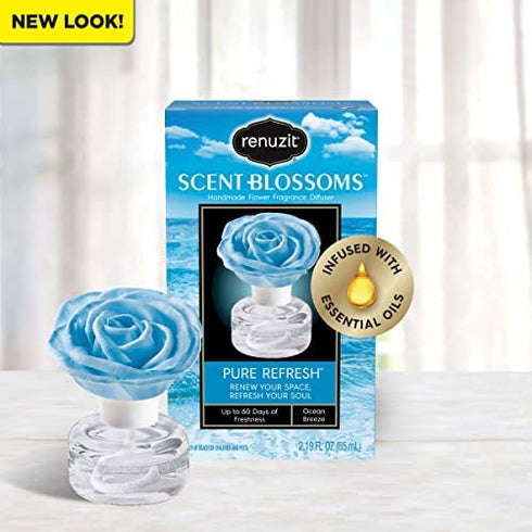 Renuzit Scent Blossoms Fragrance Diffuser Handmade Flower, Pure Refresh, 1 Count