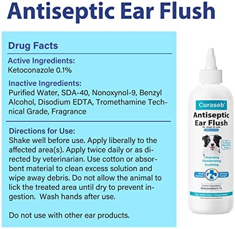 Curaseb Dog Ear Infection Treatment - Stops Infections, Inflammation & Itchiness, Veterinary Strength, 8oz