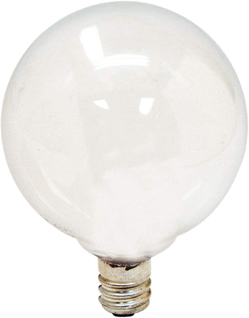 GE Lighting White 44412 25-watt 180-Lumen Candelabra Base G16.5 Globe Light Bulb, Soft, 2 Count (Pack of 1)