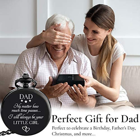 Gifts for Dad from Daughter I Dad Gifts from Daughter -"I Will Always be Your Little Girl" Pocket Watch I Dad Birthday Gifts from Daughter I Father Daughter Gifts