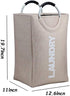 FROPACKZO 45L Collapsible Storage Laundry Hamper Folding Laundry Baskets laundry bag, With Metal handle, Bedroom Storage Toys Clothing Organization (Color : Beige)