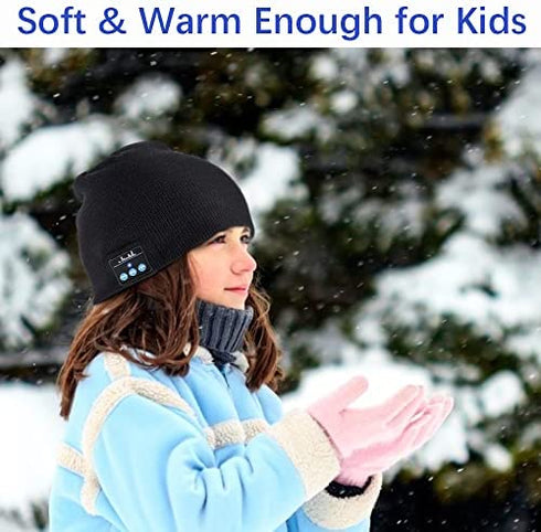 EverPlus Bluetooth Beanie Mens,Women Gifts,Bluetooth Hat,Headphones Beanie Black