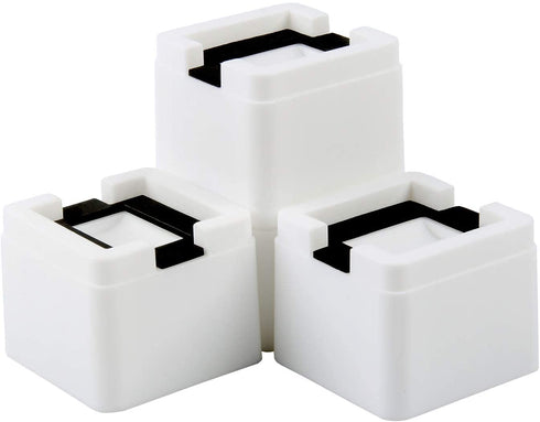 BTSD-home Stackable Bed and Furniture Risers 3 Inch Heavy Duty Bed Lifts for Dorm Couch Chair Table Additional 3 or 6 Inch Height or Storage White 4 Pack