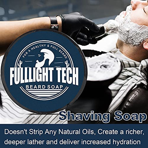 Shaving Kit for Men w/Shaving Soap,2 PACK Shaving Cream,Pre-Shave Oil,After Shave Balm Gel,Mens Christmas Stocking Stuffers Gift for Men Husband Dad Him Unique Birthday Gifts Boyfriend