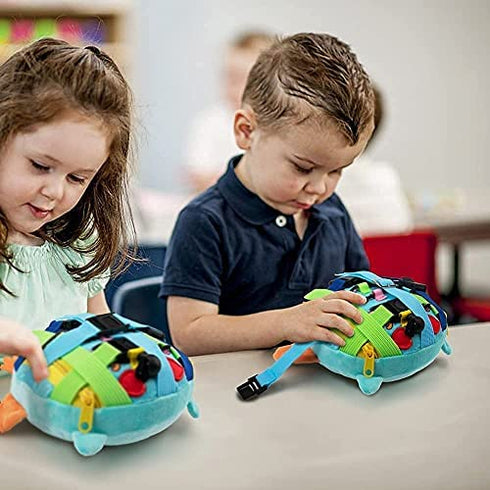 beetoy Sensory Buckle Pillow Zipper Toys for Toddlers 1-3, Toddler Travel Toys for Plane Car, Learning Activity Toys - Develop Fine Motor Basic Life Skills, Baby Quiet Toys Ideal Gift for 12 Months+