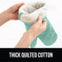Gorilla Grip Heat Resistant Thick Cotton Oven Mitts, 15 Inch, Soft Quilted Lining, Durable Flexible Gloves, Protect Hands from Hot Kitchen Surfaces, Extra Long Cooking Mitt for Baking Sheet, Mint