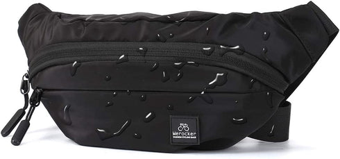 Black Large Fanny Pack for Men Women Plus Size Waist Waterproof, Gym Outdoor Fashion Belt Waist Bag Pack Pouch for Men with Zipper Adjustable Strap,Nylon