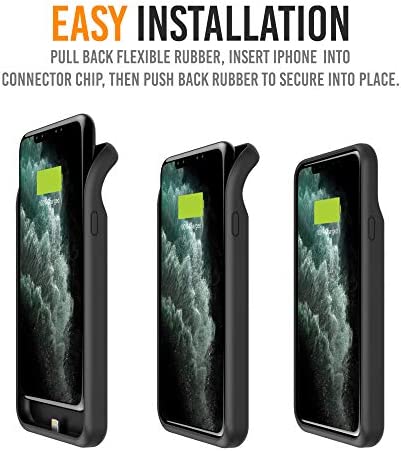 Alpatronix Battery Case for iPhone 13 and iPhone 13 Pro (6.1 inch), Strong Slim Portable Protective Extended Charger Cover with Wireless Charging and Certified Connector Chip (BX13) – Black