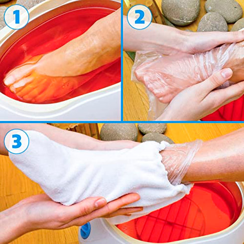 Feet Covers Disposable Moisturizer Socks - 200 Pcs Foot Moisturizing Socks Plastic Socks Pedicure Foot Spa Socks for Women - Feet Wax Paraffin Medicated Socks Wax Feet Care Paraffin Bath Foot Socks