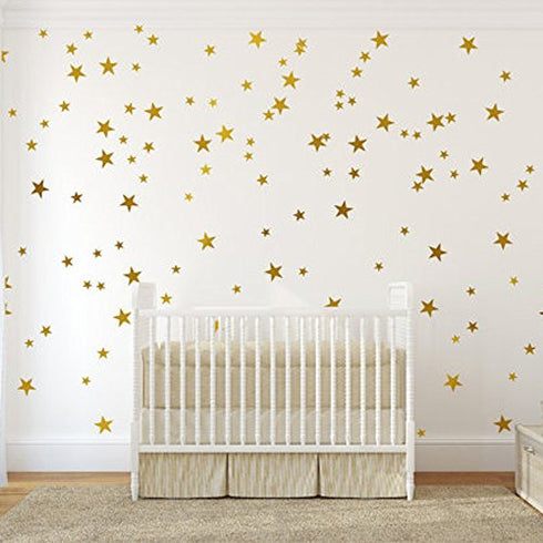Star Wall Decal DIY Cute Wall Sticker, Vinyl Peel and Stick Wallpaper Removable Waterproof, Decor for Nursery Baby Kids Girl Teen Bedroom Living Room(108 Decals)