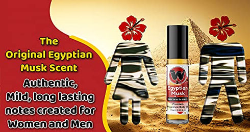 Egyptian Musk Oil, Choose from Roll On to 0.33oz - 4oz Glass Bottle, by WagsMarket - The Egyptian Musk Factory™ (0.33oz Roll On)