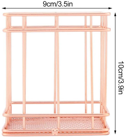 Vbestlife Storage Basket, Rose Gold Iron Storage Basket Organizer Storage Holder Desktop Decor for Home/Office(B)