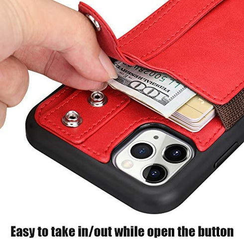 iPhone 11 Pro Max Wallet Case, TOOVREN iPhone 11 Pro Max Case with Card Holder Leather PU 11 Pro Max Case with Stand Adjustable Detachable iPhone Lanyard Strap for iPhone 11 Pro Max 6.5 Inch 2019