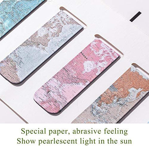 10 Pieces Magnetic Bookmarks Magnet Page Markers Assorted Book Markers Set for Students Reading (Map Syle, 2.3 x 0.8 Inch)