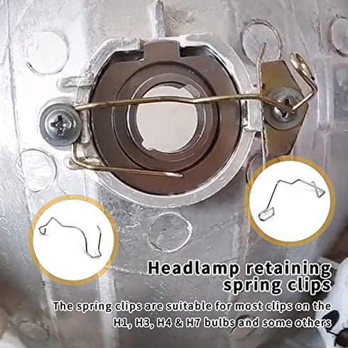 Universal Headlight Retainer Spring Clips Clamp Headlamp Dip Dipped Beam Bulb Holder Clips for H1/H3/H4/H7