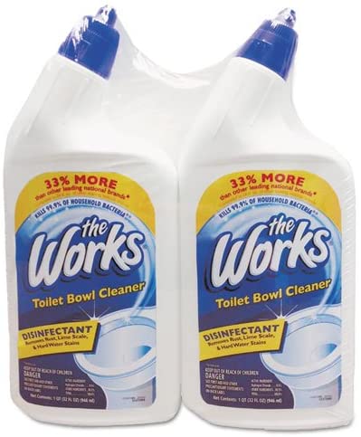 the Works 33302WK Disinfectant Toilet Bowl Cleaner, 32 oz Bottle, 2/Pack