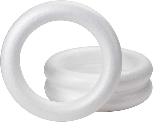 12 Inch Foam Wreath Forms, Round Craft Rings for Front Door Christmas Decorations, Holidays, Thanksgiving (3 Pack)