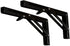 16 INCH Folding Shelf Brackets - Heavy Duty Metal Collapsible Shelf Bracket for Bench Table, Shelf Hinge Wall Mounted Space Saving DIY Bracket, Max Load: 280 lb - Black (2 PCS)