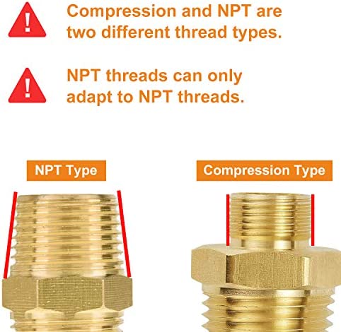 SUNGATOR Brass Pipe Fitting, 3/8" NPT x 3/8" NPT Male Pipe Thread Connector Adapter, Hex Nipple, For Use with Oil and Air Lines Made from Copper, Brass or Iron Pipe (2-Pack)