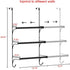 Auledio Adjustable Over The Door Triple Towel Rack with Hooks,Black