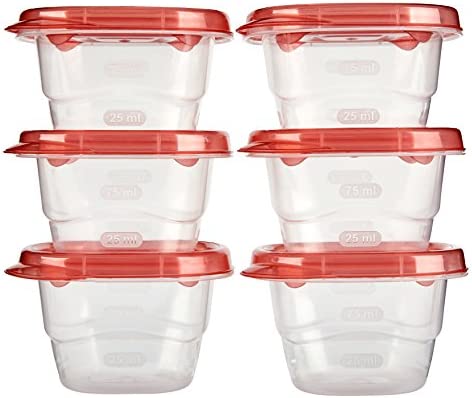Rubbermaid - Mini Food Storage Containers, (0.5 Cup), (6 Pack)