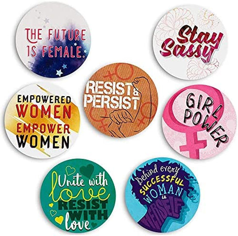 Women Empowerment Stickers, Feminist Girl Power Quotes, 8 Designs (2 In, 500 Pieces)
