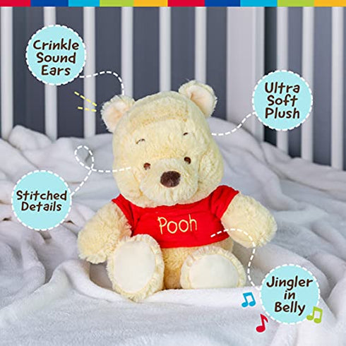 KIDS PREFERRED Disney Baby Winnie the Pooh and Friends Stuffed Animal with Jingle and Crinkle, Pooh 12”, Standard
