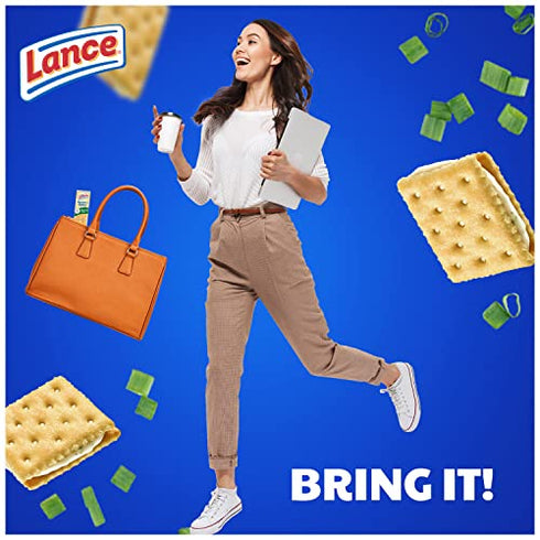 Lance Sandwich Crackers, Captain's Wafers Cream Cheese and Chives, 8 Ct Box