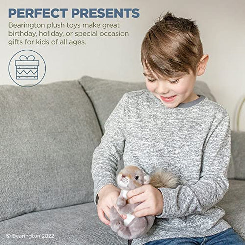 Bearington Lil' Peanut Plush Stuffed Animal Squirrel, 7 inch