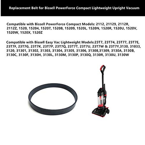 CPAI Replacement Belt for Bissell PowerForce Compact Lightweight Upright Vacuum,Compatible with Models 1520,2112,23T7,3130,Part 1604895,2037034 (2 Belt?