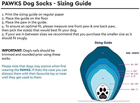 RC Pet Products PAWks Dog Socks, Paw Protection, XX-Small, Nautical