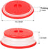 Emoly Collapsible Microwave Cover, Easy Grip Food Splatter Cover Colander Strainer Splatter for Fruit Vegetables, Bap Free and Non-Toxic - Red
