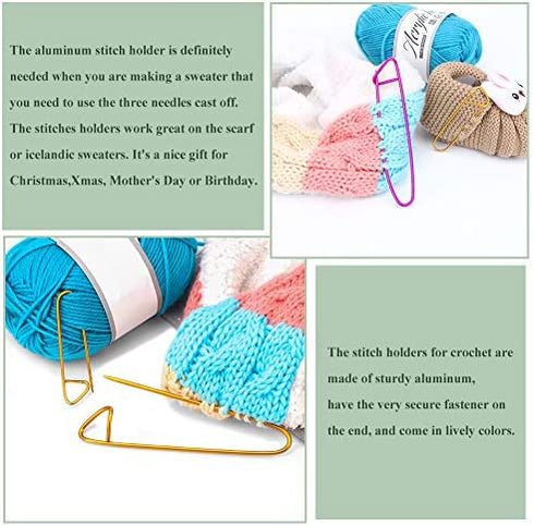 Loom Needle, Loom Hook Set, Colorful Knitting Loom Hook, Large-Eye Sewing Needles, Knitting Stitch Markers, Yarn Stitch Holders
