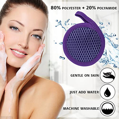 Makeup Remover Cloth Exfoliating Face Scrub - 3Pcs Microfiber Cloth Facial Blackhead Remover Reusable Eye Makeup Remover Pads Face Cleansing Wipes for Women, Men - Exfoliating Washcloth Acne Wipes