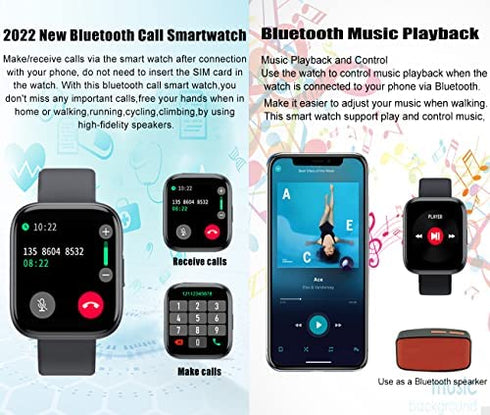 feifuns Smart Watch Answer Make Call, Smartwatch for Android iOS Phones with Call Text, Life Water-Resistant Heart Rate Blood Pressure SpO2 Pedometer Sleep Tracker Smart Watch for Women Men (Pink)