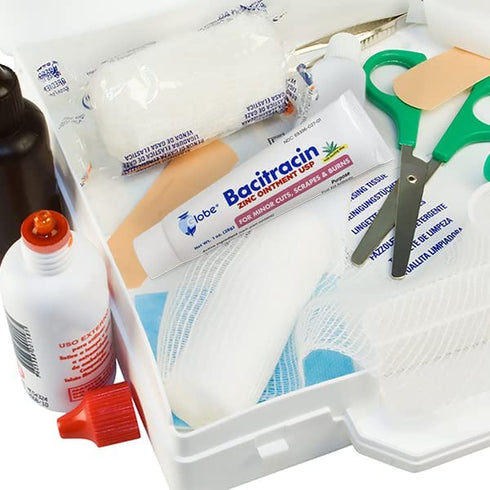 (4 Pack) Globe Bacitracin Zinc Ointment + Aloe 1oz, Antibiotic Ointment, Essential Antibiotic First Aid Supplies, Healing Action, Maximum Antibiotic Power, Prevents Infection in cuts, scrapes, Burns