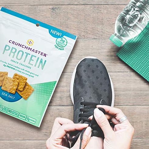 Crunchmaster Protein Snack Crackers, Sea Salt, 3.54 Ounce
