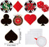Casino Party Cut-Outs Versatile Las Vegas Casino Themed Poker Birthday Party Decoration Cutouts with Glue Point Dots for Bulletin Board Classroom School Casino Party Supplies, 5.9 x 5.9 Inch (40 Pcs)