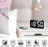 Lamisola Digital Alarm Clock, Large LED Mirror Display, 2 USB Charging Ports?Auto Dim Mode?Modern Design Clock for Bedroom Office, White