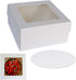 10? x 10? x 5? Cake Boxes With Window & 10? Round Cake Boards(10 Pack Of Each), Paperboard Cake Baker Box For Bakery, Cakes, Pastries By ZMYBCPACK