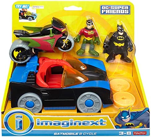 Fisher-Price Imaginext DC Super Friends, Batmobile & Cycle, What’s the coolest way for kids to cruise around Gotham City