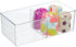 mDesign Plastic 2 Compartment Divided Drawer and Closet Storage Bin - Organizer for Scarves, Socks, Bras, and Underwear - Dress Drawer Organizer, Shelf Organization -2 Pack - Clear